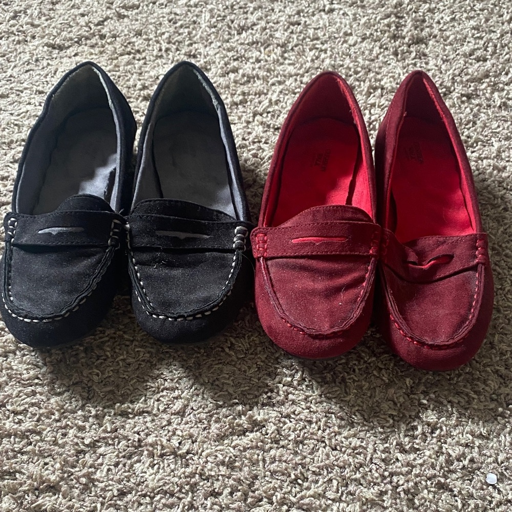 Black and Red Loafers